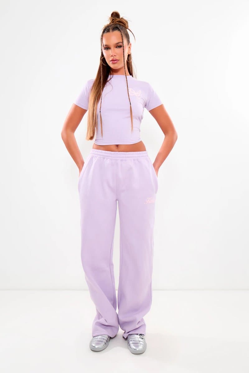 Kaiia Kaiia Lilac & Pink Wide Leg Joggers