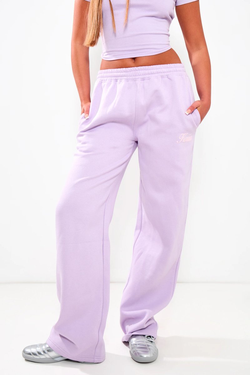 Kaiia Kaiia Wide Leg Joggers Lilac & Pink - 2