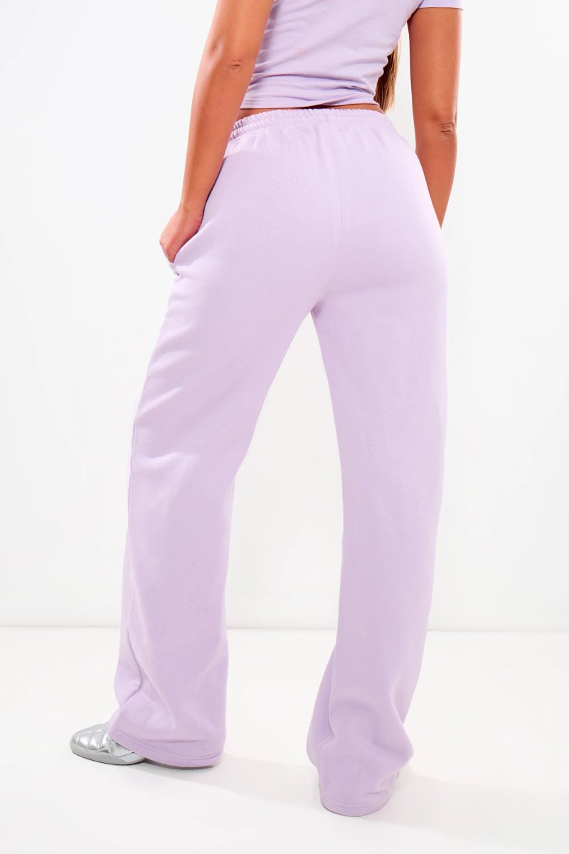 Kaiia Kaiia Wide Leg Joggers Lilac & Pink - 3