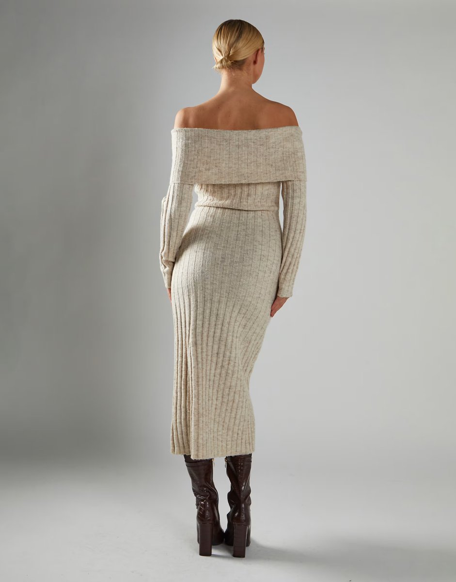 ASOS Glamorous Bardot Maxi-Dress in stone marl - 2