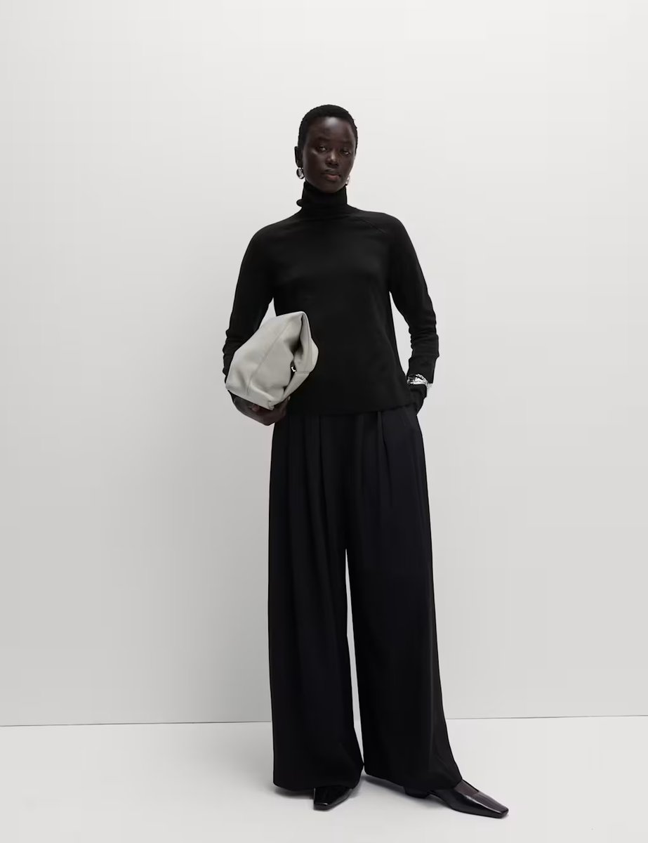 Marks & Spencer M&S Air-Yarn Roll Neck Jumper Black - 2