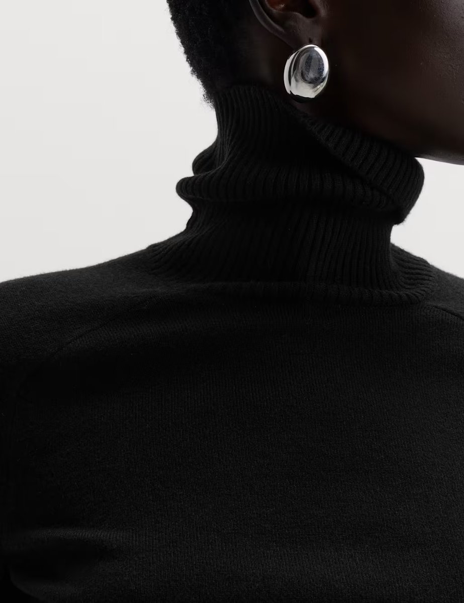 Marks & Spencer M&S Air-Yarn Roll Neck Jumper Black - 3