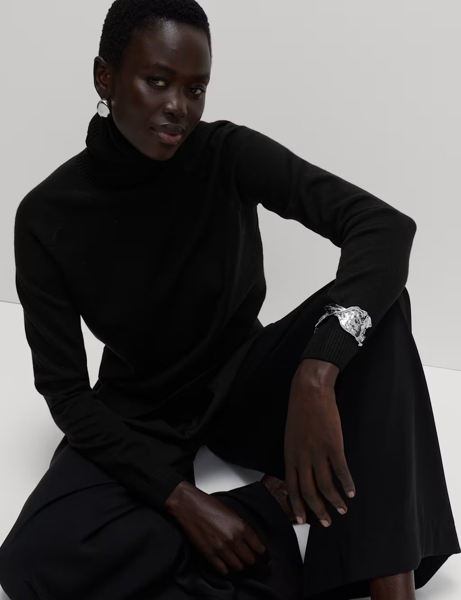 Marks & Spencer M&S Air-Yarn Roll Neck Jumper Black - 4