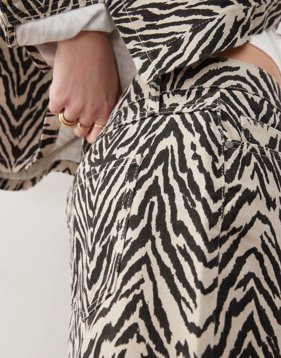 ASOS Noisy May denim mini skirt co-ord in zebra - 3