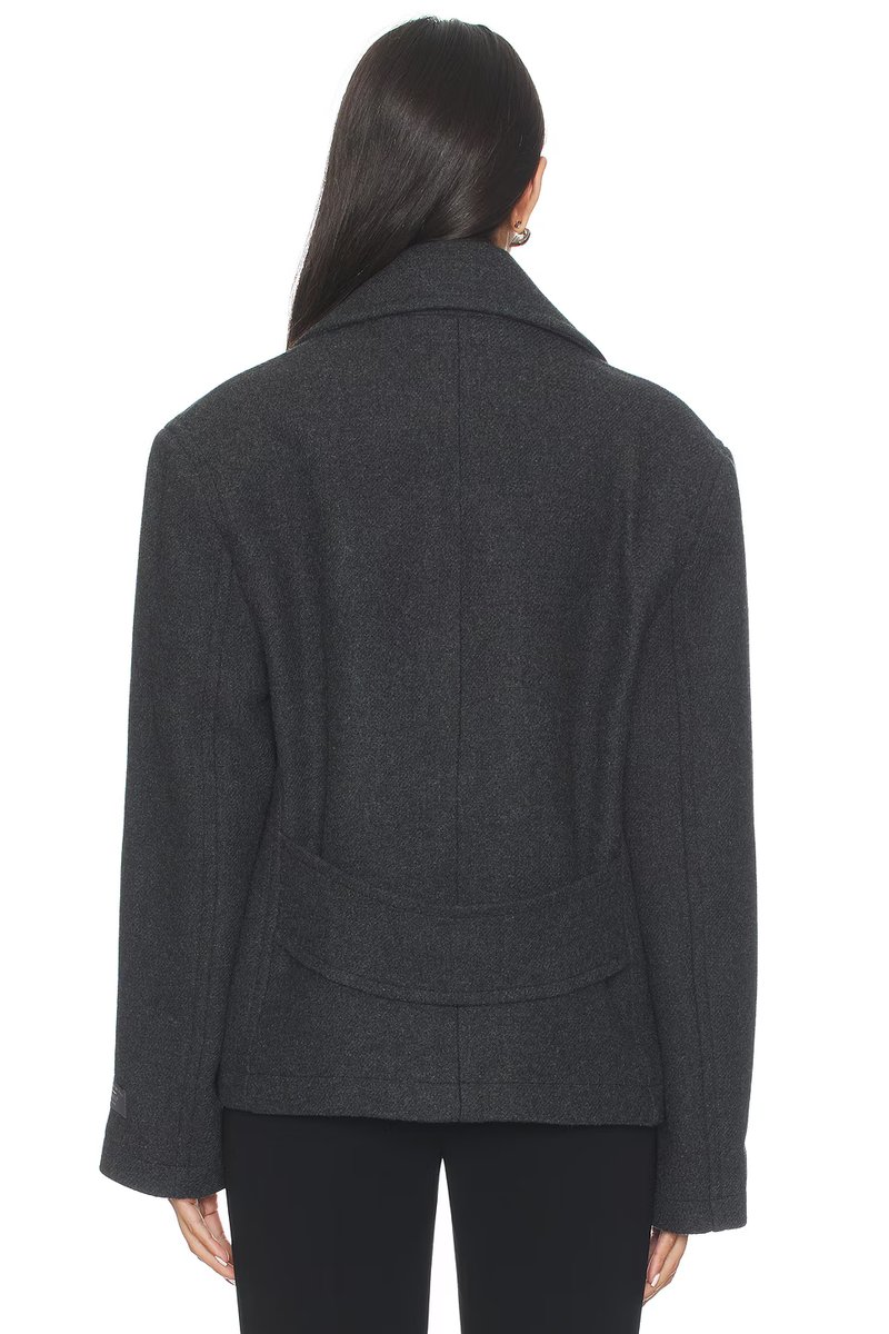 revolve Oak Manteco Wool Cropped Peacoat - 3