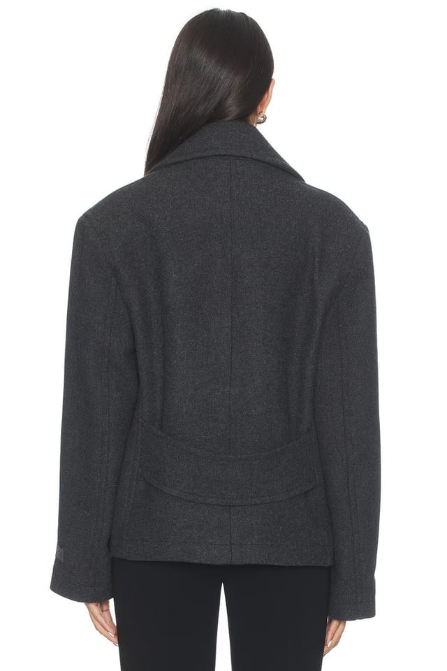 revolve Oak Manteco Wool Cropped Peacoat - 3