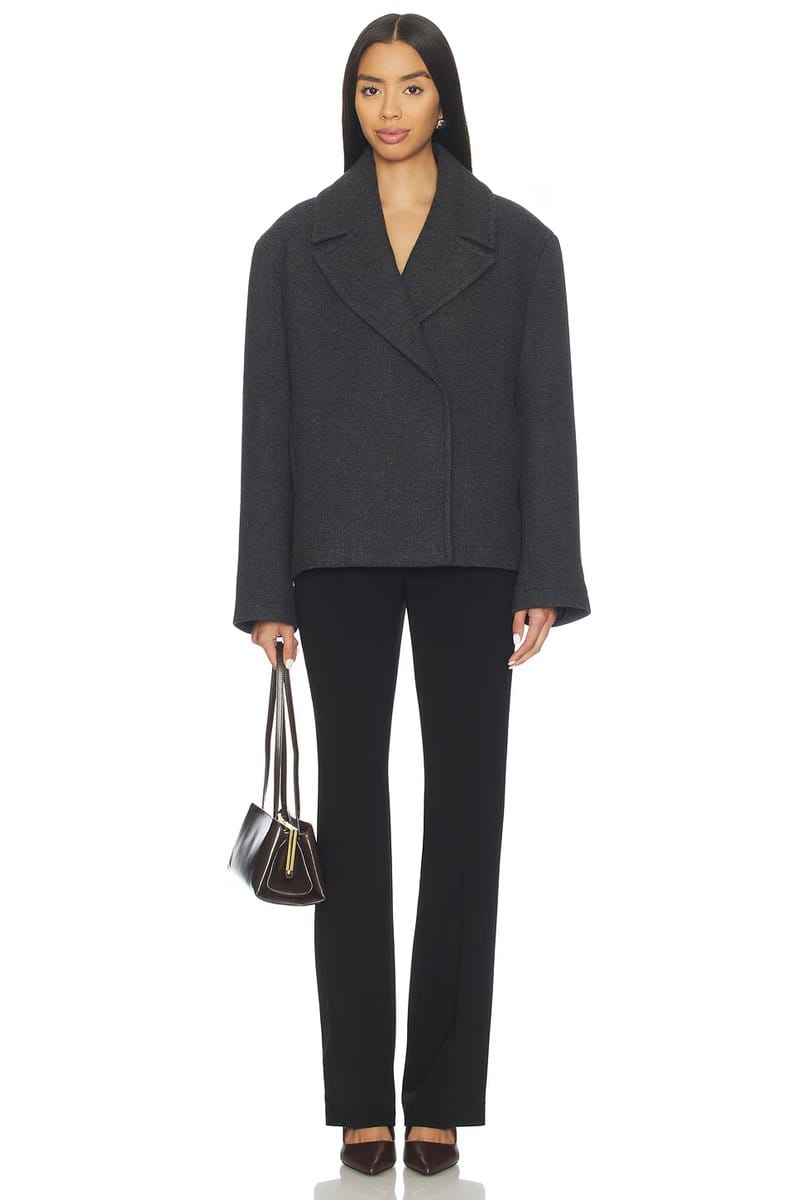 revolve Oak Manteco Wool Cropped Peacoat - 4