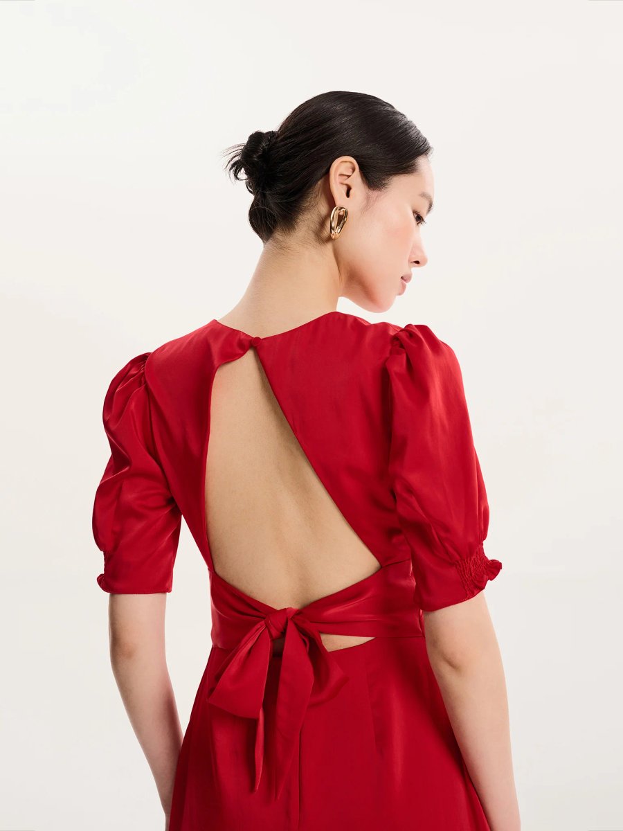 OMNES Odette Dress in Barbados Cherry - 2