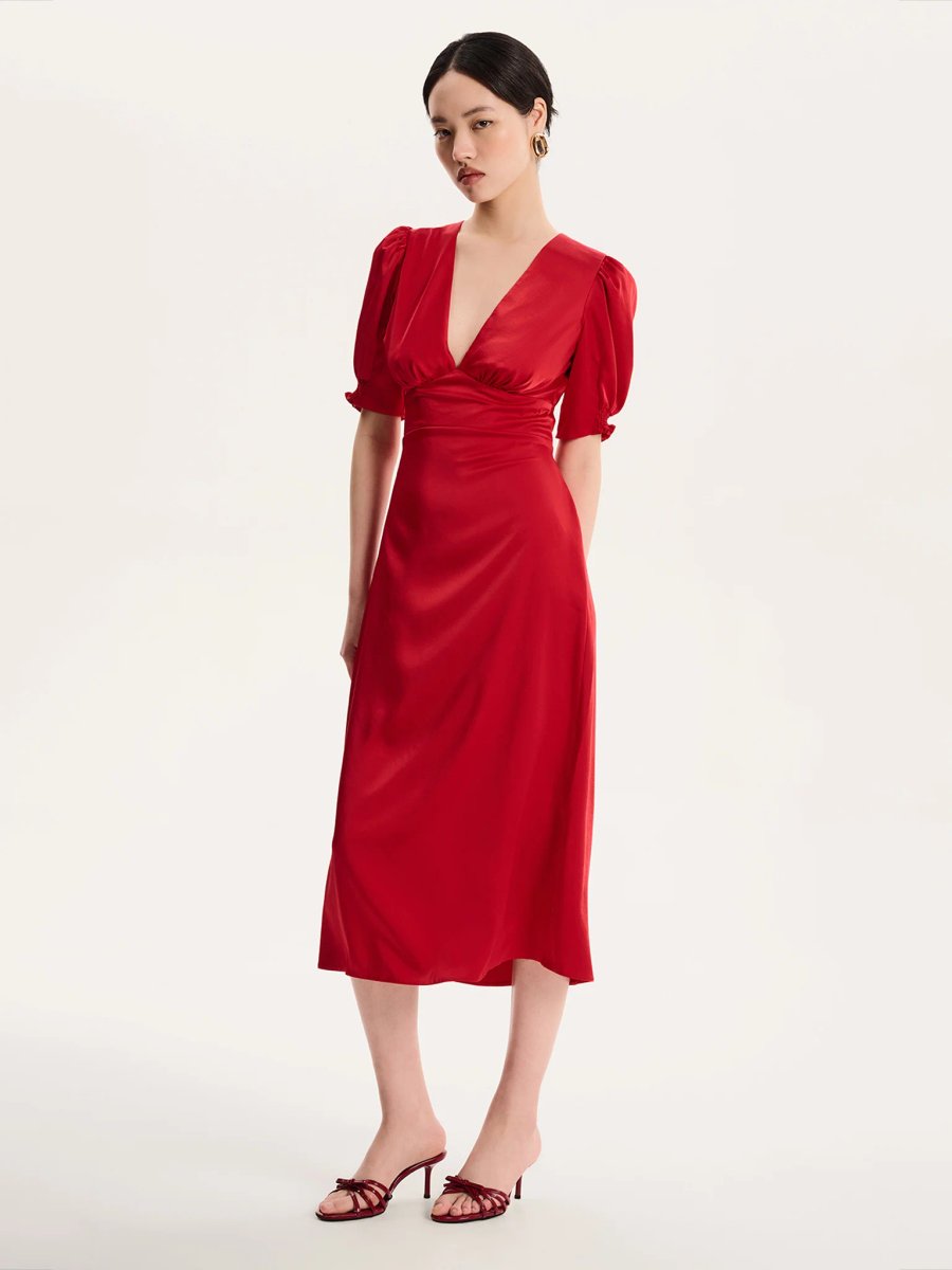 OMNES Odette Dress in Barbados Cherry - 3