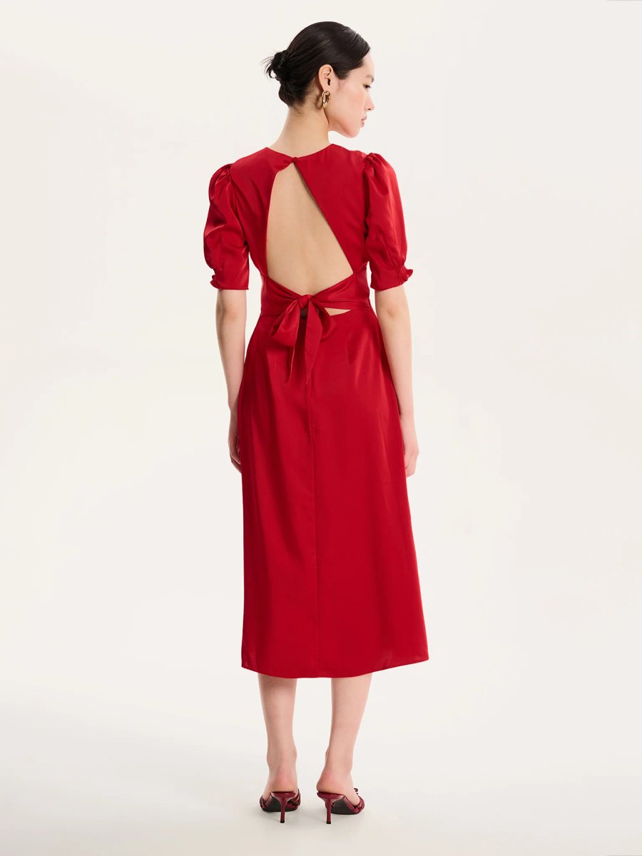 OMNES Odette Dress in Barbados Cherry - 4