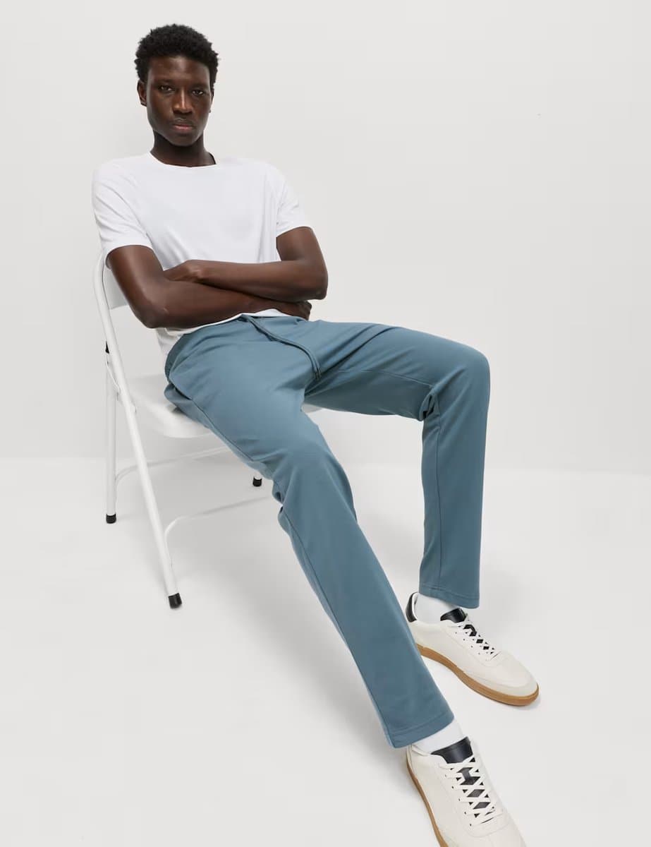 Marks & Spencer M&S Cotton Rich Straight Leg Joggers Dark Airforce