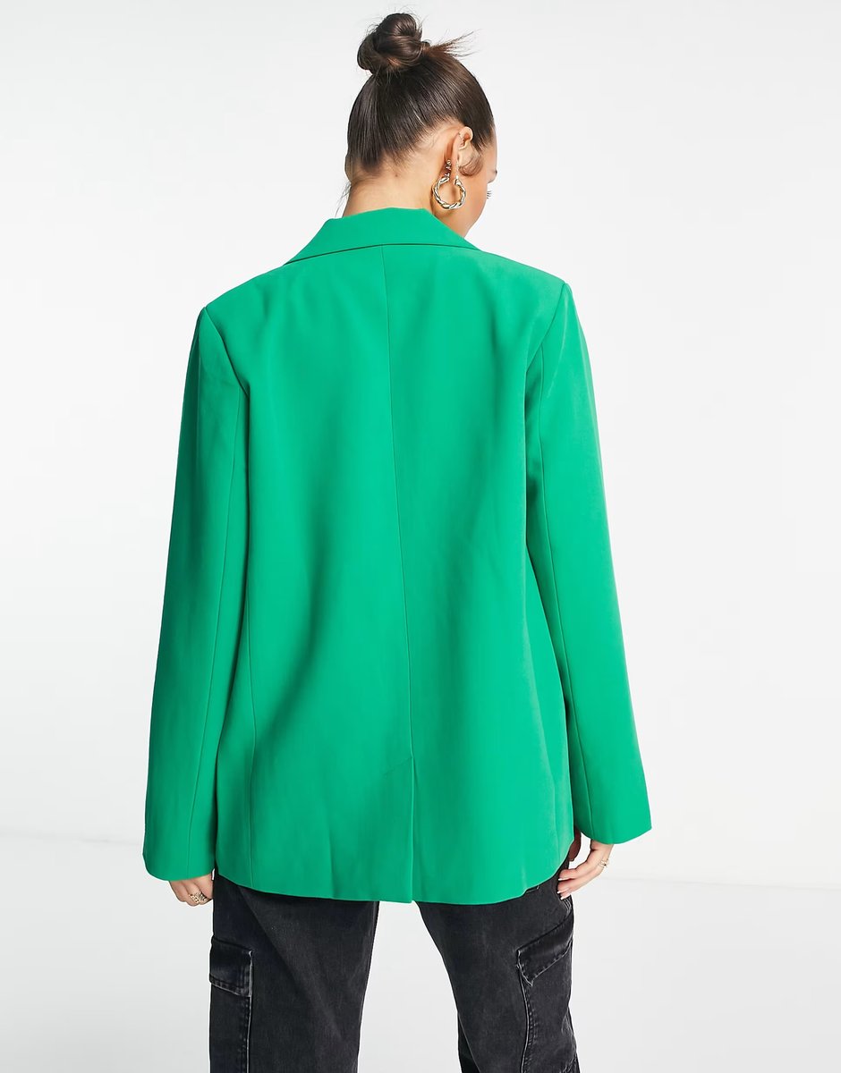 ASOS Envii oversized blazer in bold green co-ord - 3