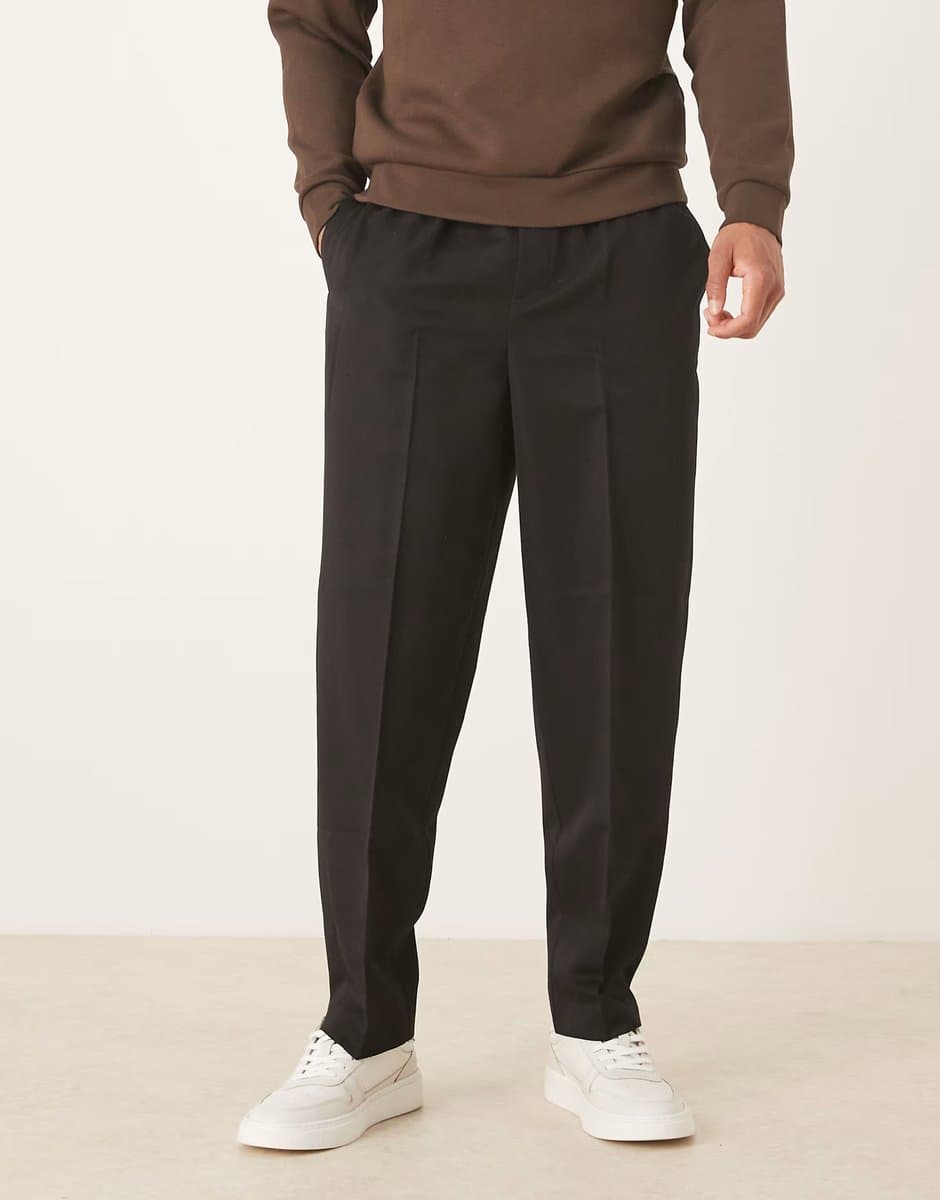 ASOS ASOS DESIGN smart relaxed tapered jogger in black