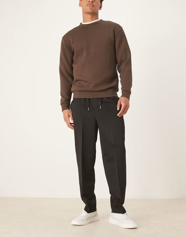 ASOS ASOS DESIGN smart relaxed tapered jogger in black - 2