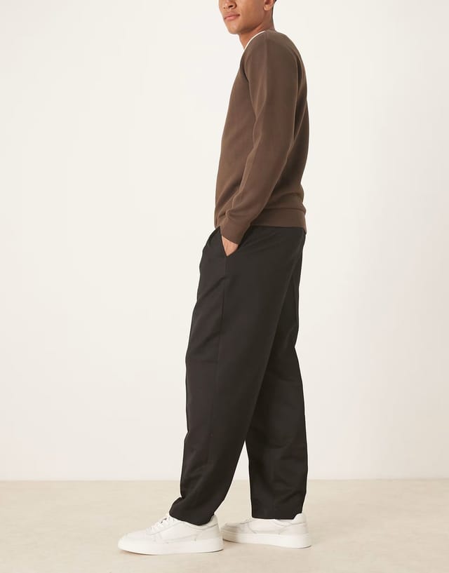 ASOS ASOS DESIGN smart relaxed tapered jogger in black - 3