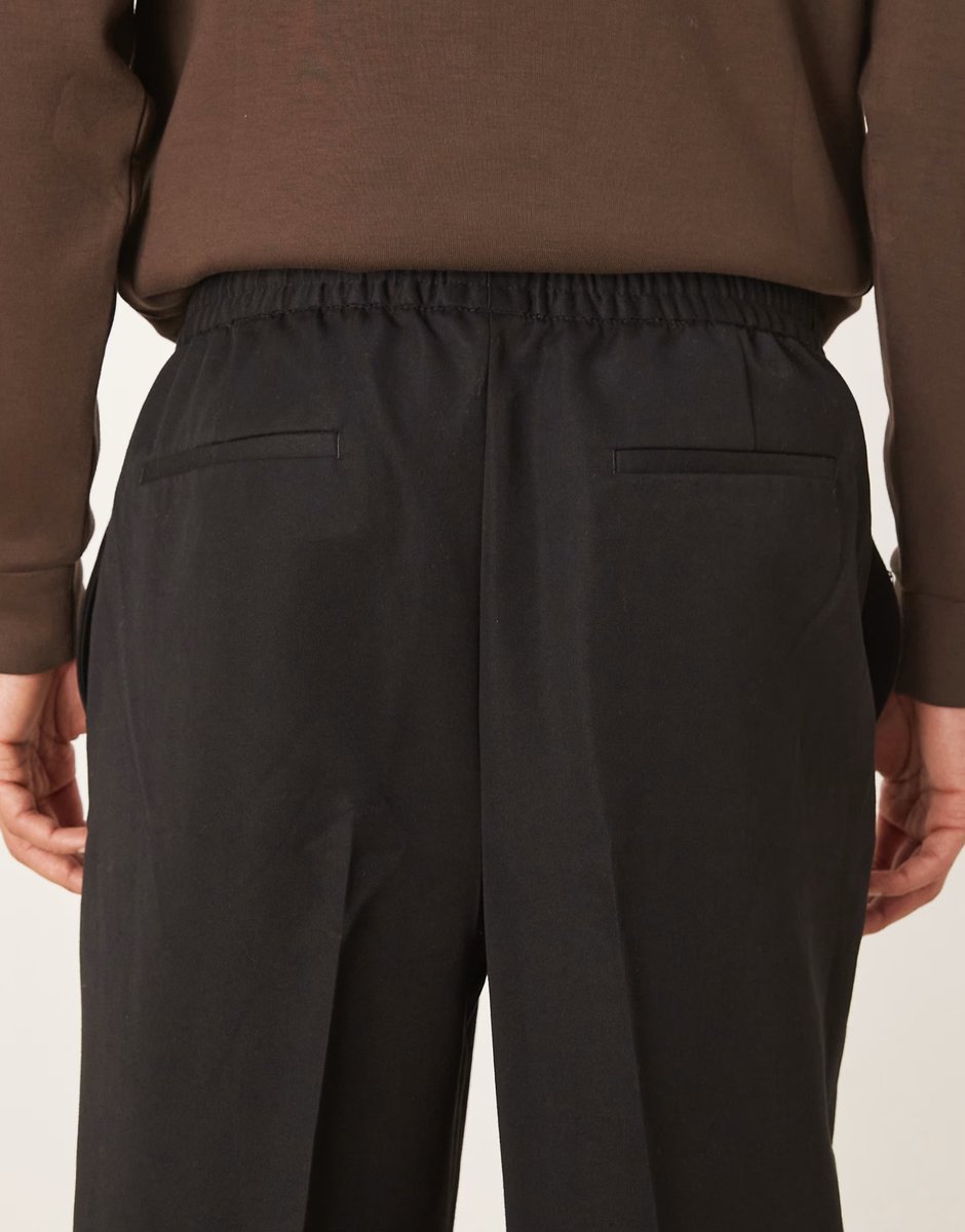 ASOS ASOS DESIGN smart relaxed tapered jogger in black - 4