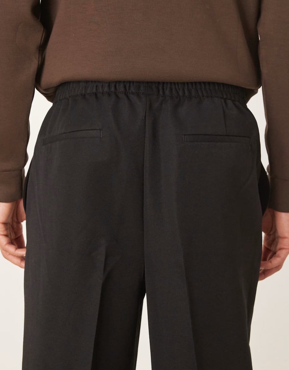 ASOS ASOS DESIGN smart relaxed tapered jogger in black - 4