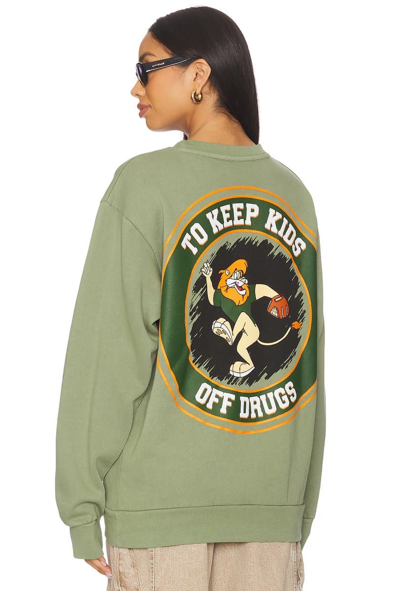 revolve Revolve Dare Baseball Sweatshirt in Green