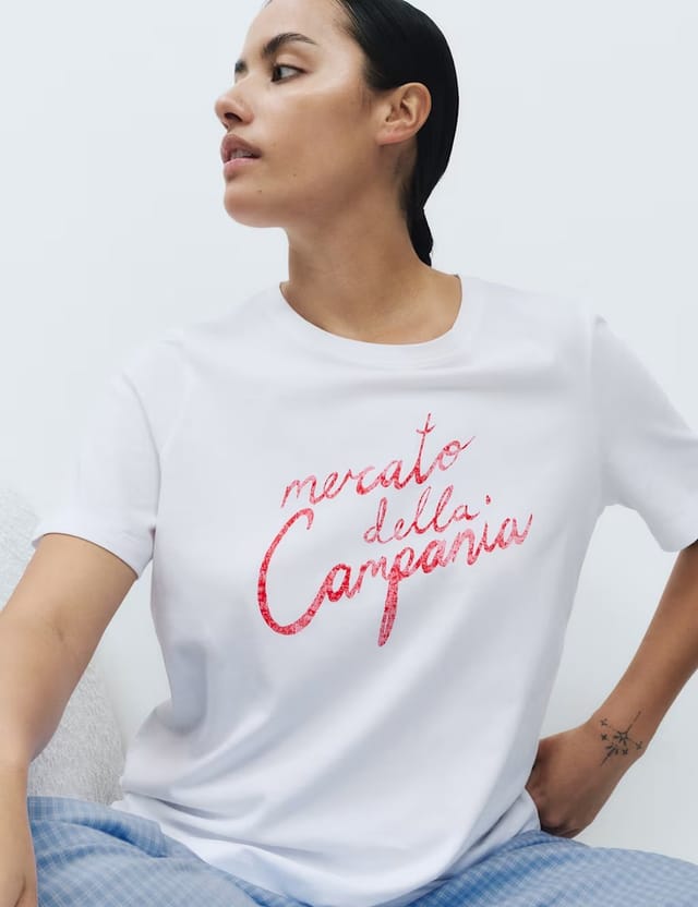 Marks & Spencer M&S Pure Cotton Pyjama Set With Woven Bottoms Light Blue - 3