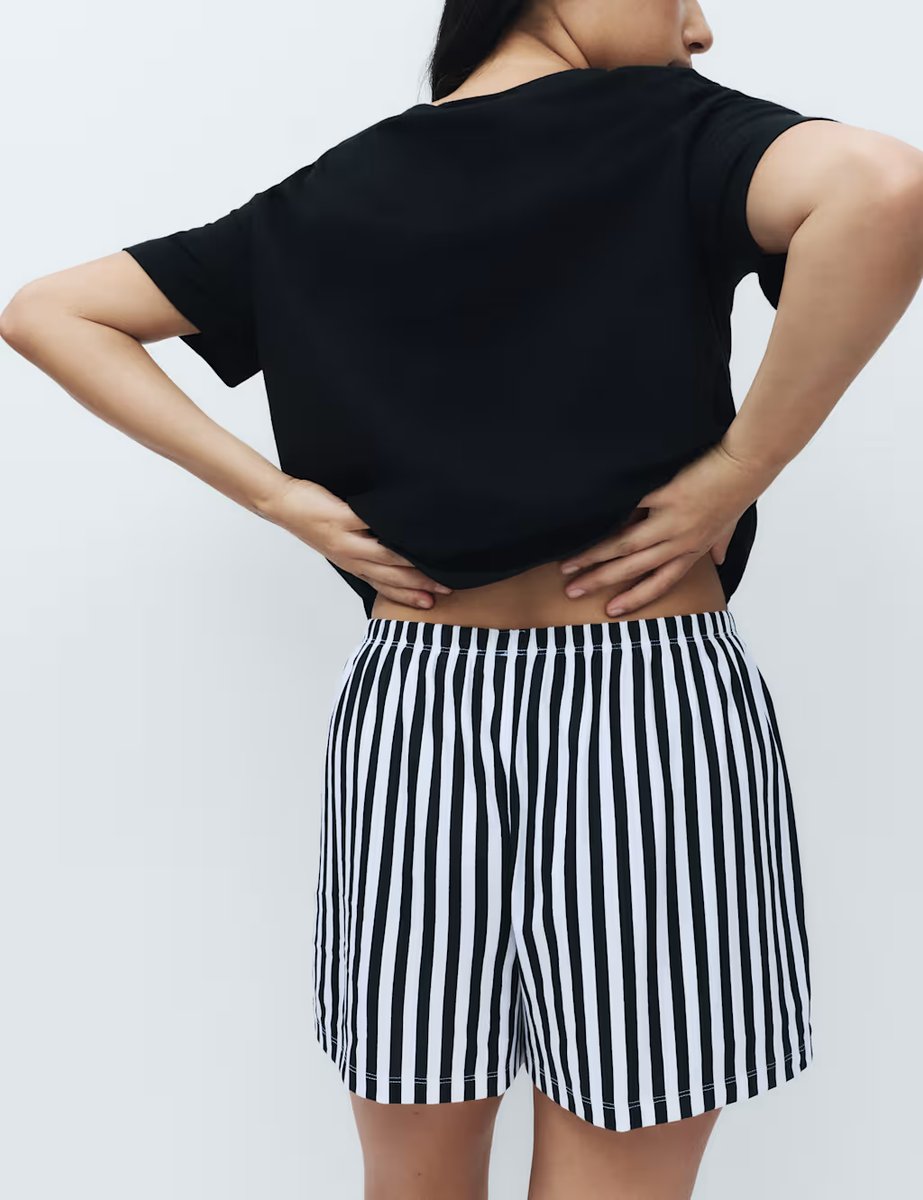 Marks & Spencer M&S 2 Pack Pure Cotton Shortie Pyjama Sets Black Mix - 3