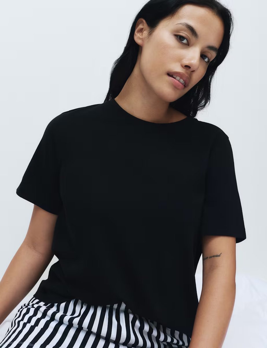 Marks & Spencer M&S 2 Pack Pure Cotton Shortie Pyjama Sets Black Mix - 4