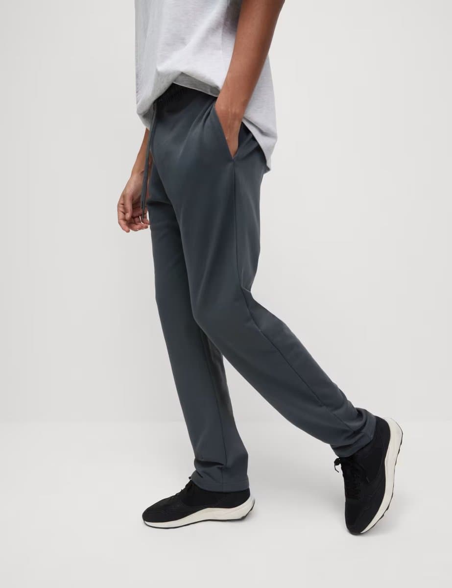 Marks & Spencer M&S Cotton Rich Straight Leg Joggers Charcoal