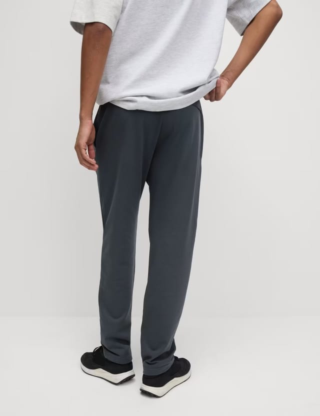 Marks & Spencer M&S Cotton Rich Straight Leg Joggers Charcoal - 3