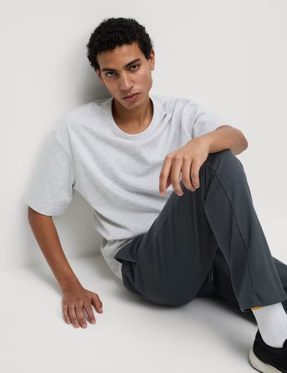 Marks & Spencer M&S Cotton Rich Straight Leg Joggers Charcoal - 4