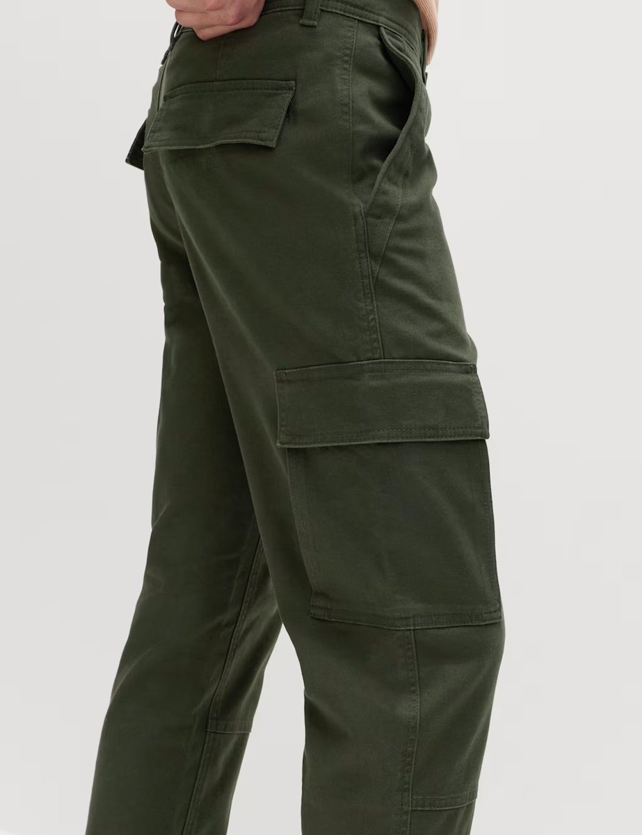 Marks & Spencer M&S Tapered Fit Stretch Cargo Trousers Dark Khaki - 2