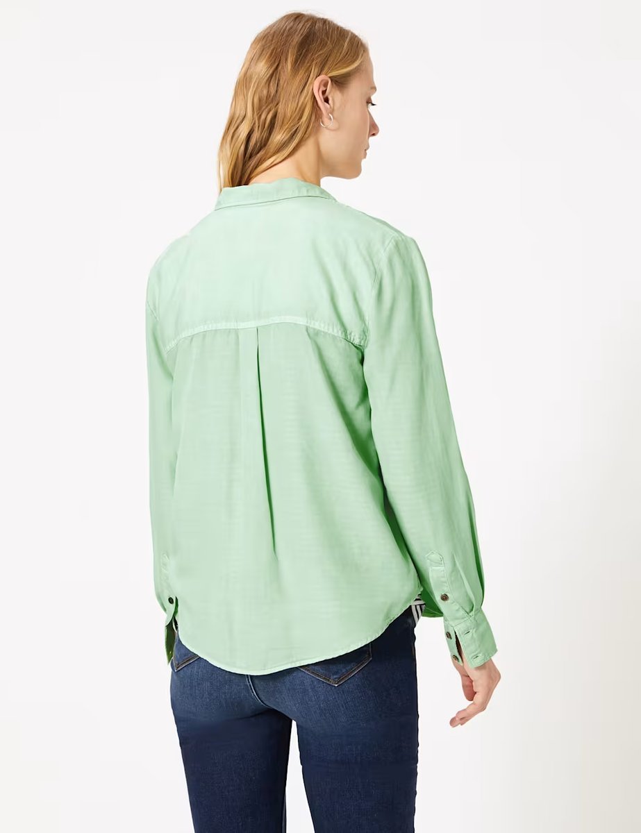 Marks & Spencer M&S Pure Tencel ™ Patch Pocket Shirt Rose Quartz - 3