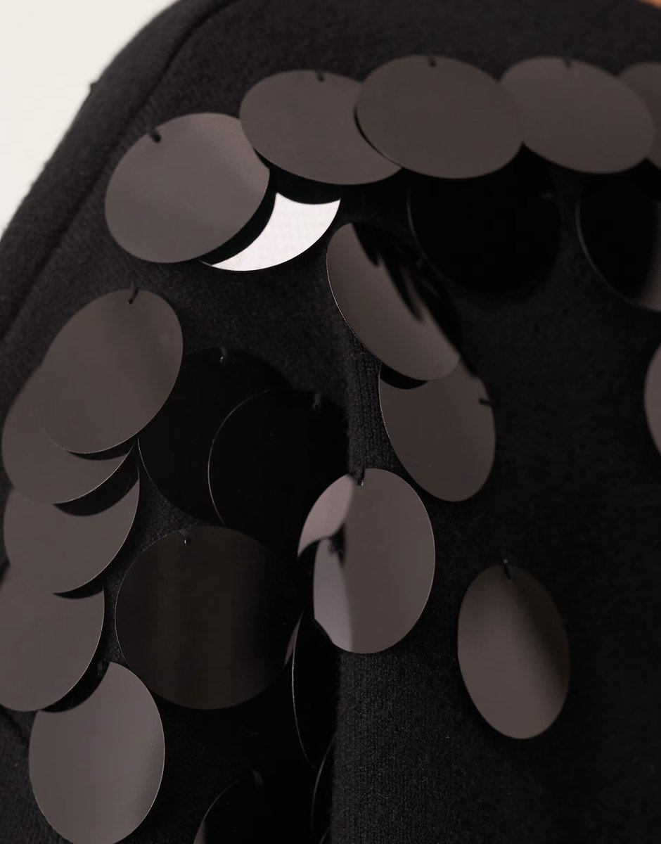 ASOS ARRANGE compact knit disc sequin tee in black - 3