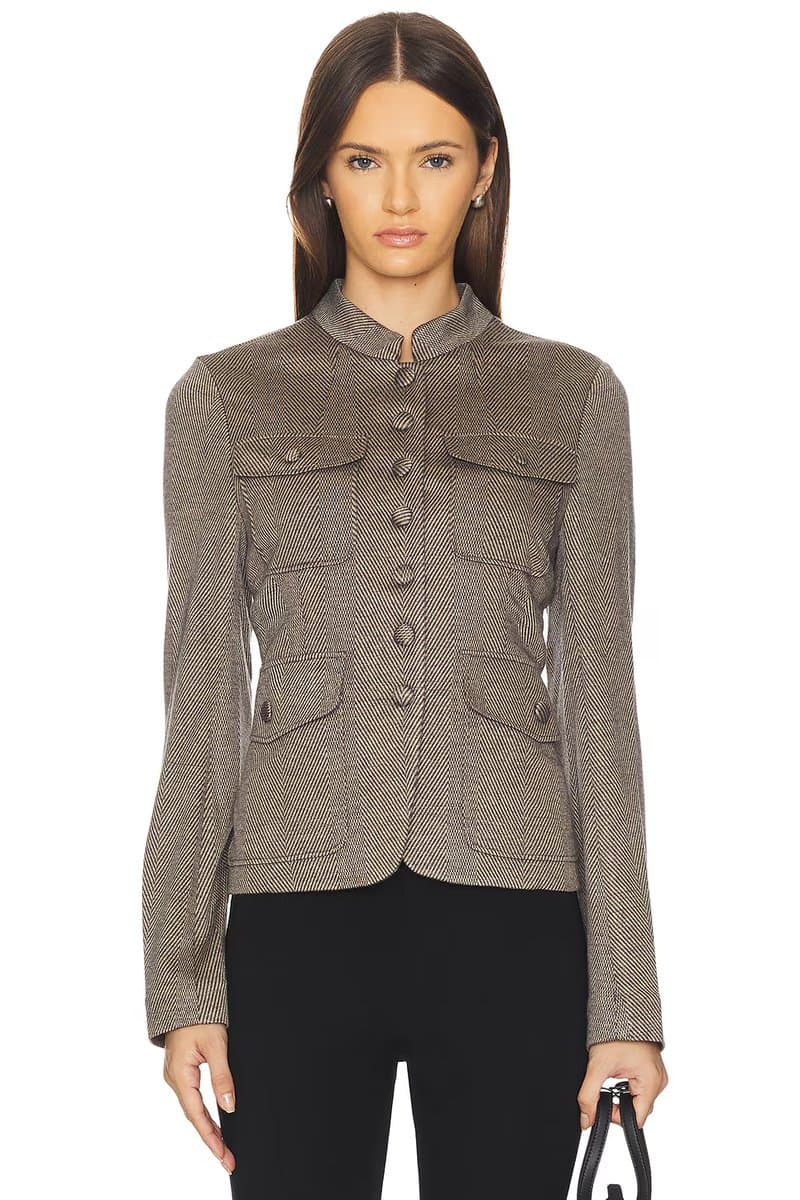 revolve Revolve Mercer Ponte Blazer in Brown Multi