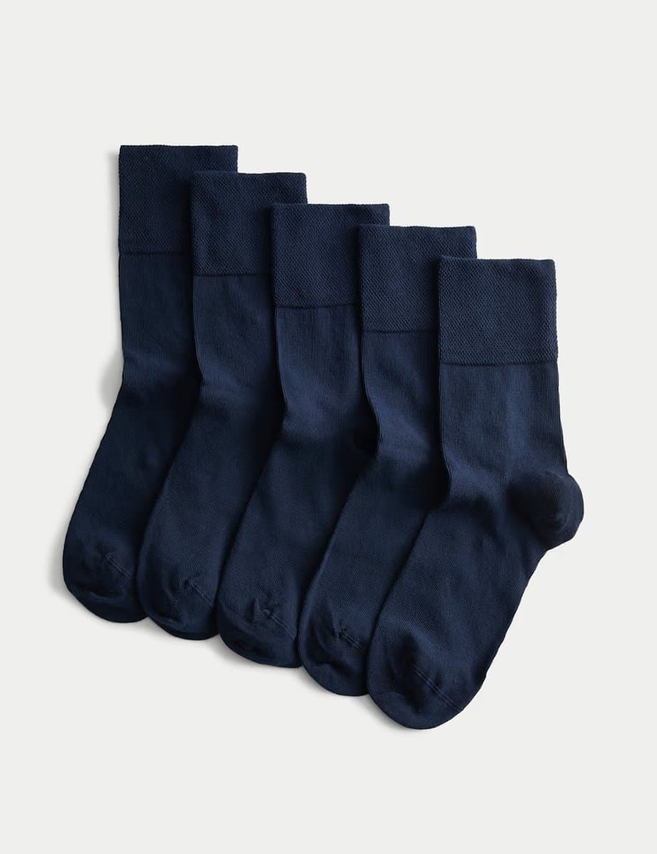 Marks & Spencer M&S Comfortable Ankle High Socks Navy