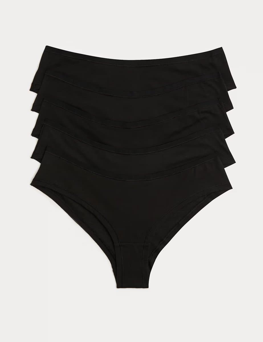 Marks & Spencer M&S 5 Pack Cotton Modal Hipster Knickers Black