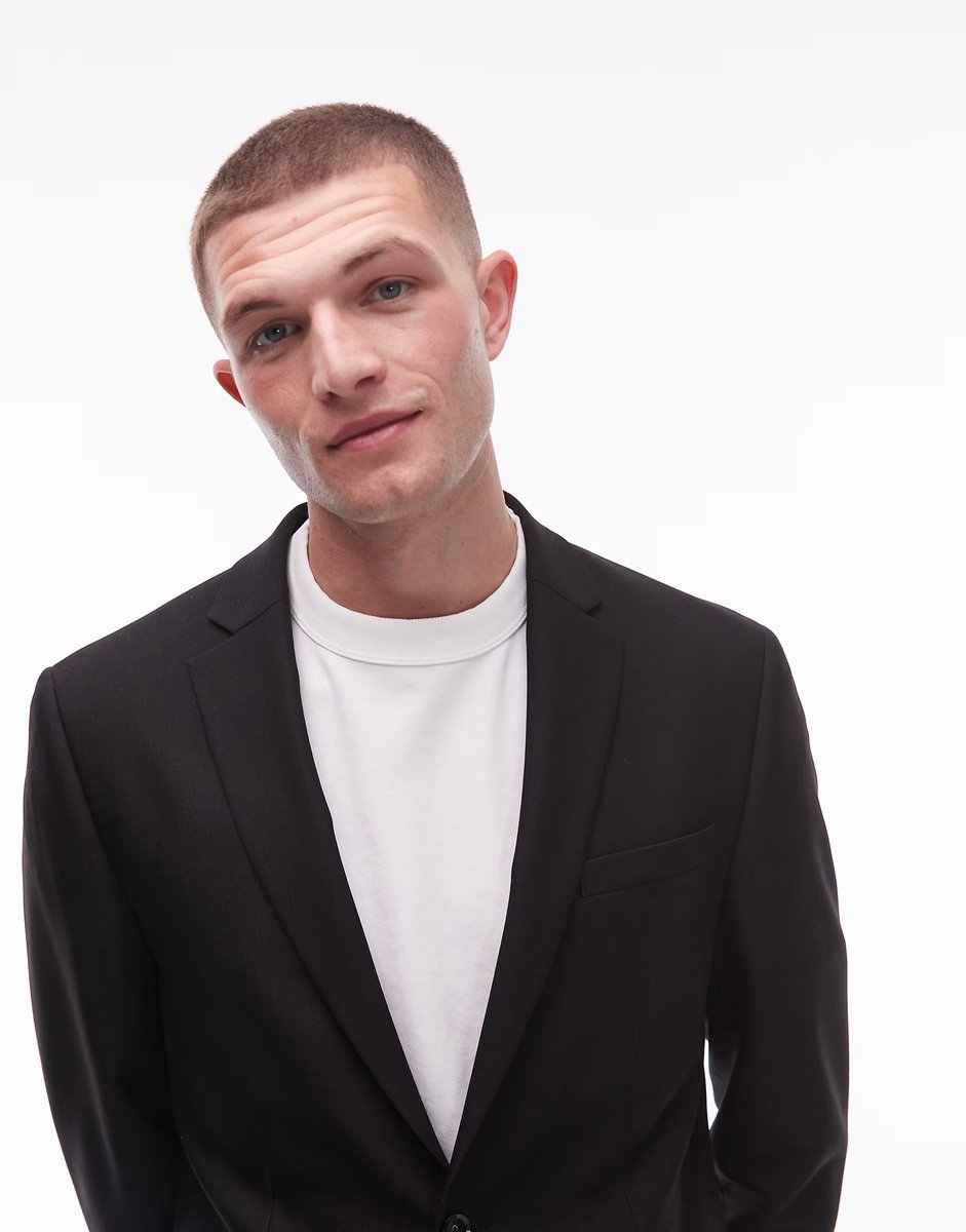 ASOS Topman slim suit jacket in black - 3