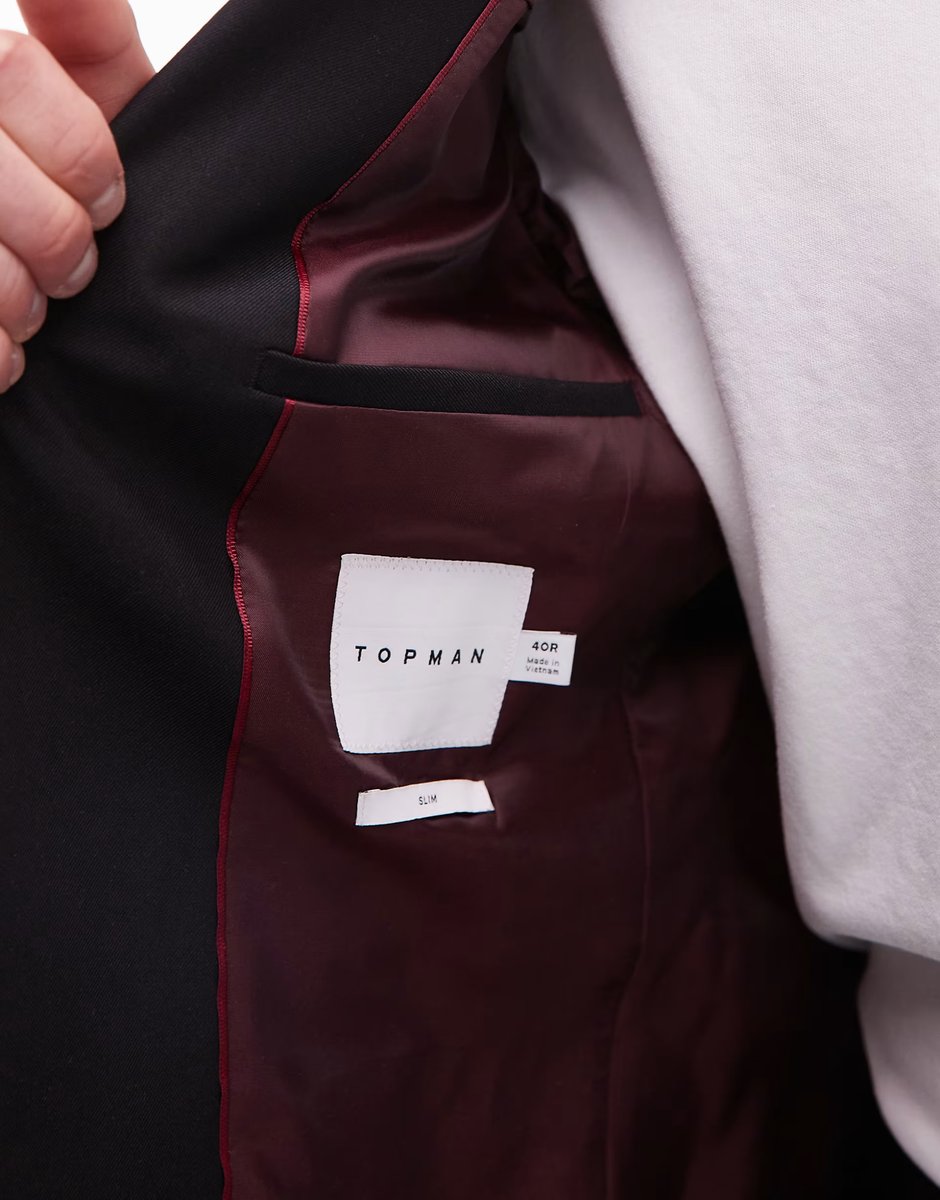 ASOS Topman slim suit jacket in black - 4