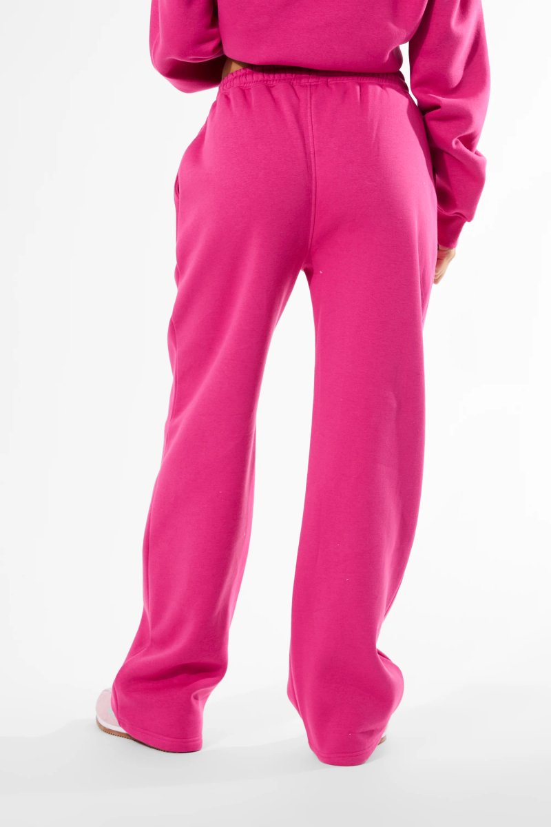 Kaiia Kaiia Logo Wide Leg Joggers Bright Pink - 3