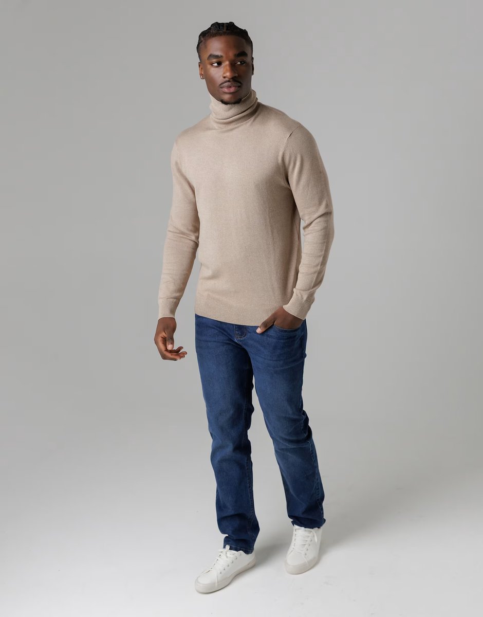 ASOS French Connection High roll neck knitted jumper in camel - 2