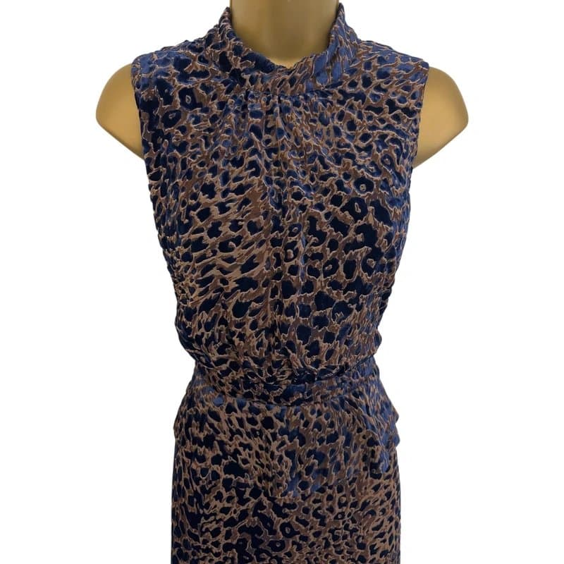 Phase Eight Phase Eight Catalina Brown Navy Leopard Velvet Maxi Dress UK 10 NWT RRP £189