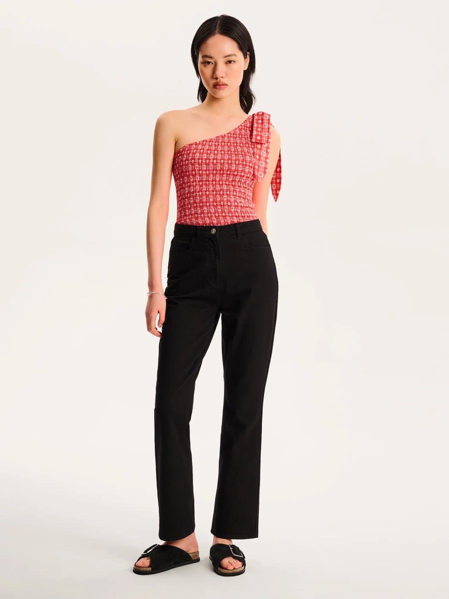 OMNES OMNES Chic Fit-and-Flare Denim Jean in Black