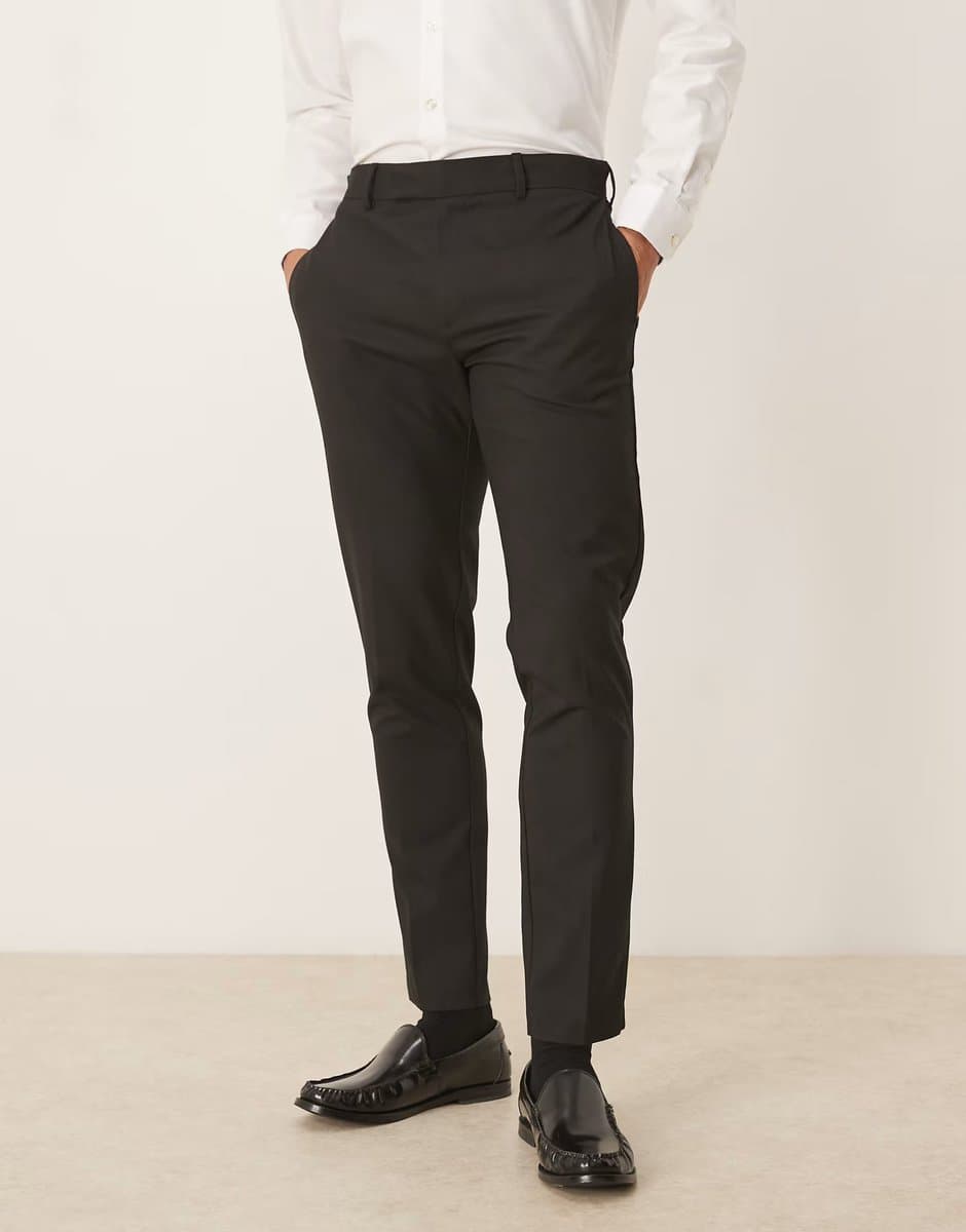 ASOS ASOS DESIGN smart skinny trousers in black