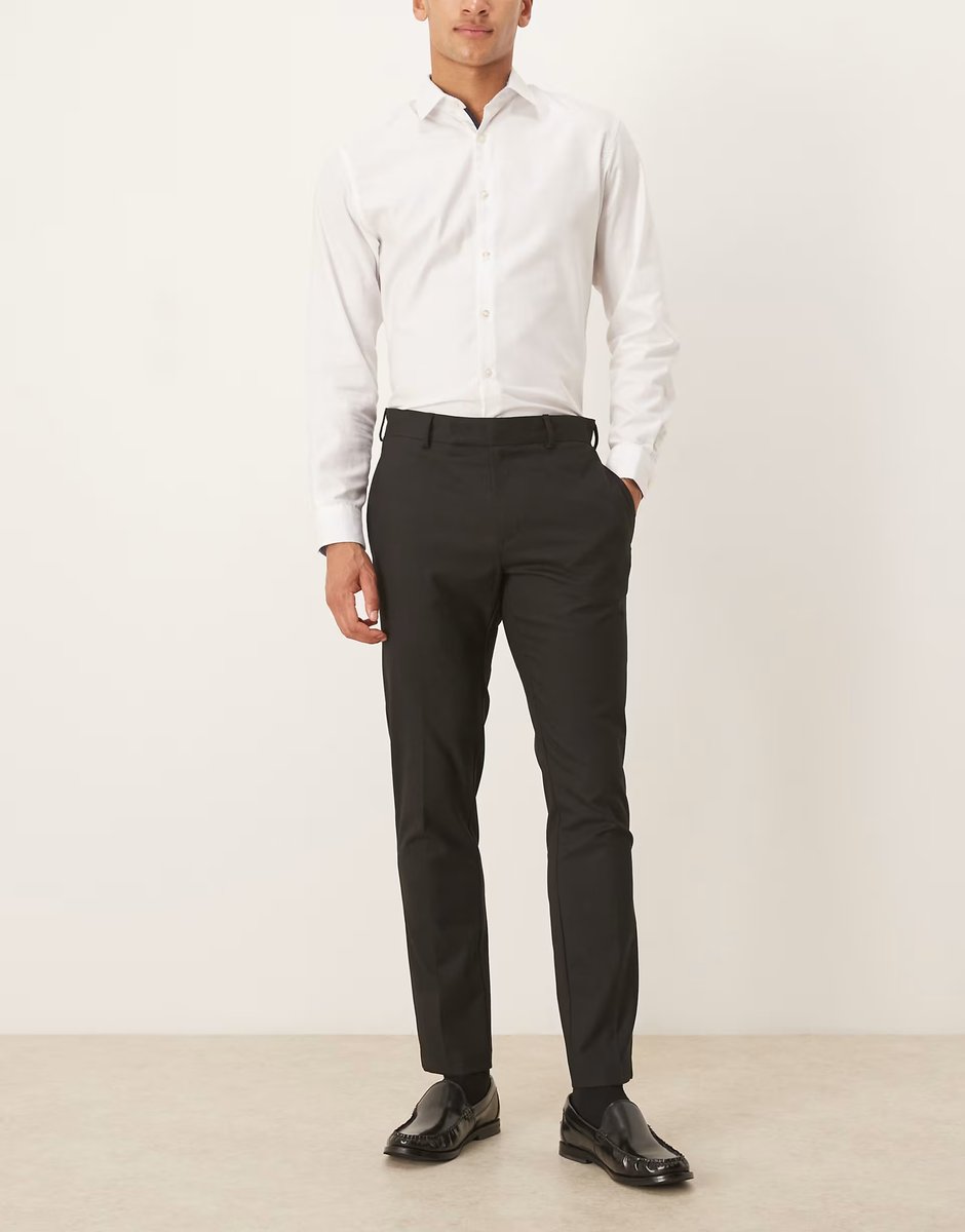 ASOS ASOS DESIGN smart skinny trousers in black - 2