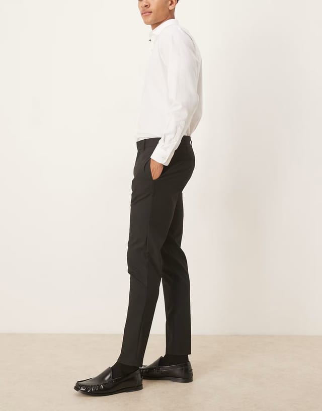 ASOS ASOS DESIGN smart skinny trousers in black - 3