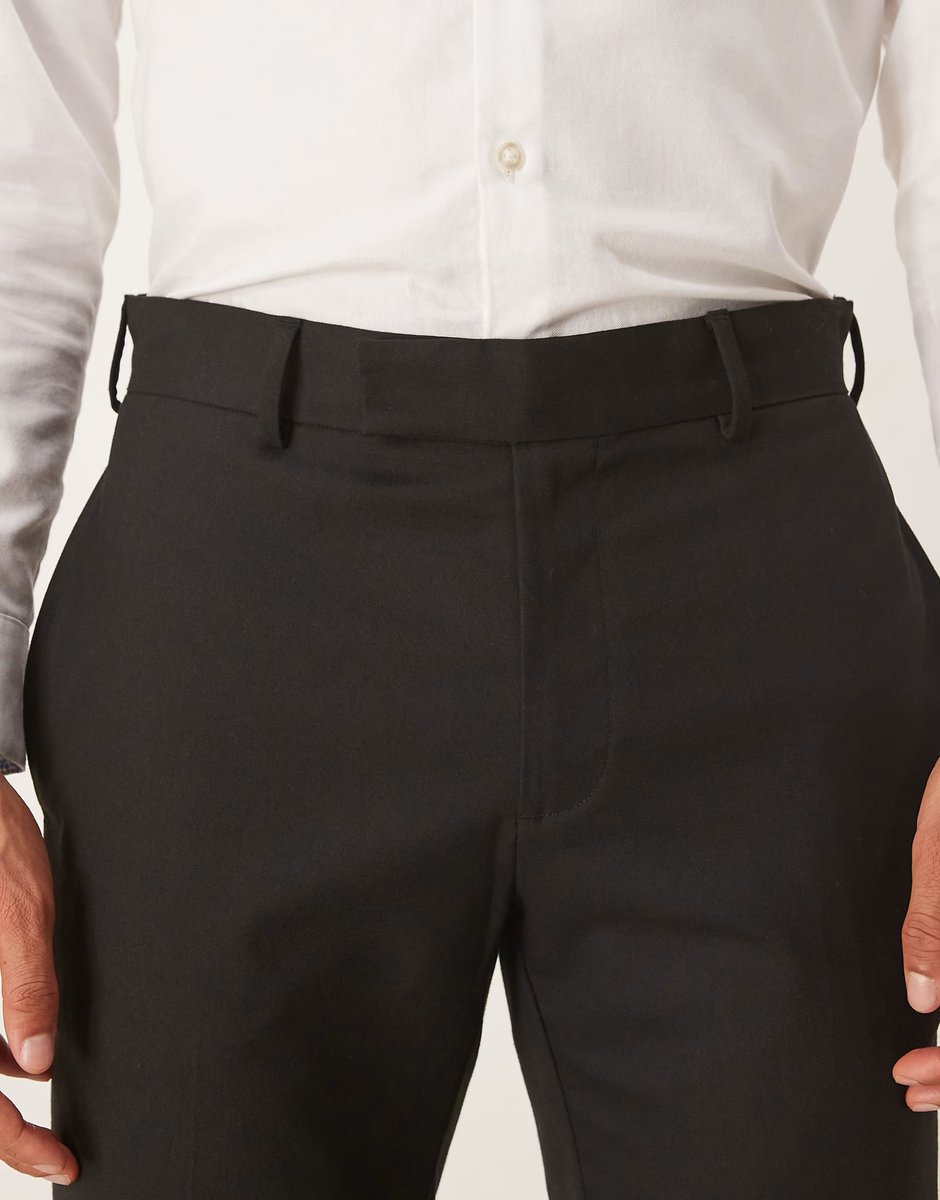 ASOS ASOS DESIGN smart skinny trousers in black - 4