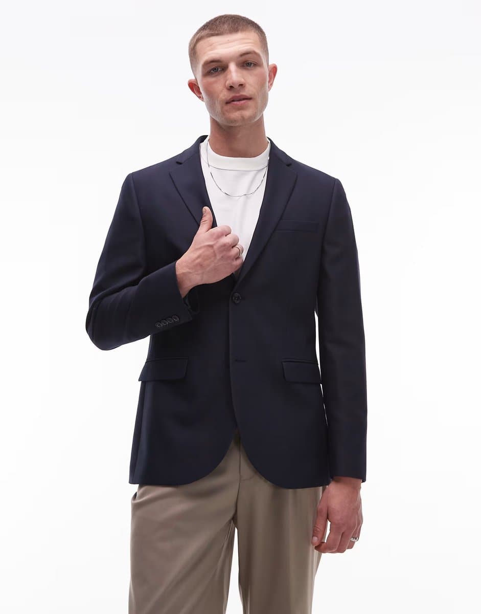 ASOS ASOS Topman Skinny Suit Jacket in Navy
