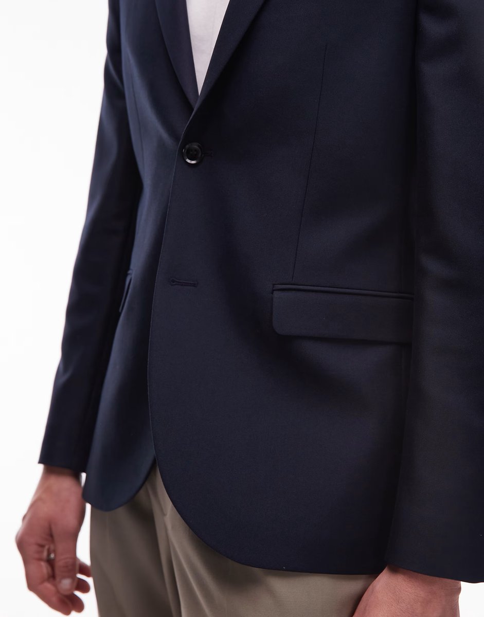 ASOS Topman skinny suit jacket in navy - 3