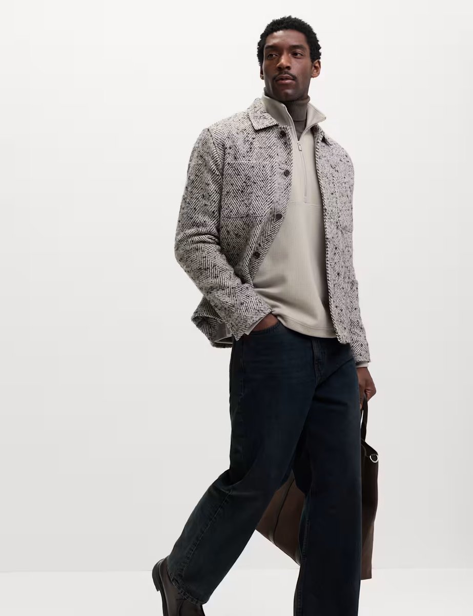 Marks & Spencer M&S Cotton Rich Textured Half Zip Sweatshirt Natural - 4