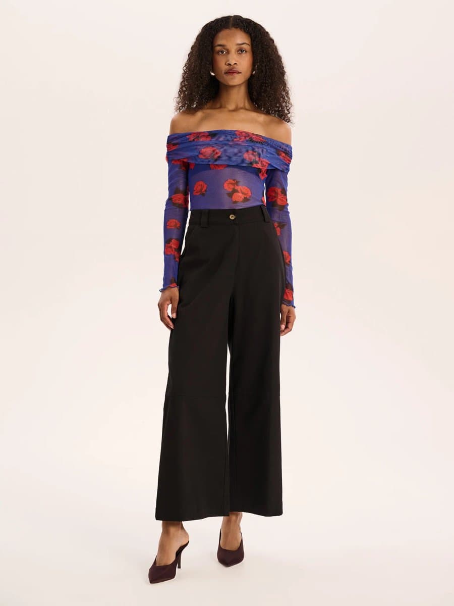 OMNES Freya Rose Print Top in Multi