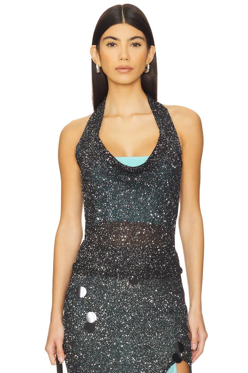 revolve Elektra Sequins Halter Top