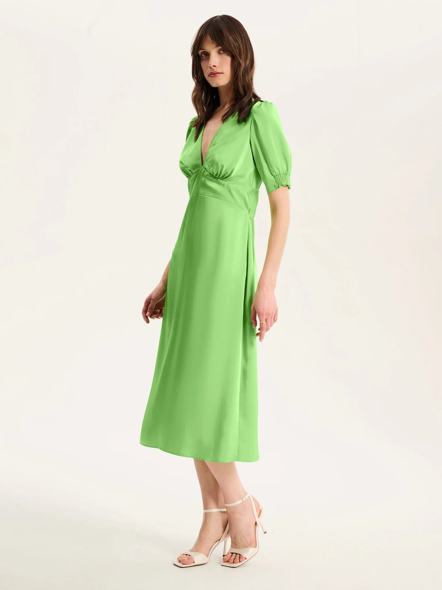 OMNES Odette Dress in Lime - 3